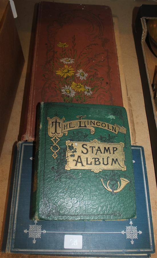 2 postcard albums and a postage stamp album